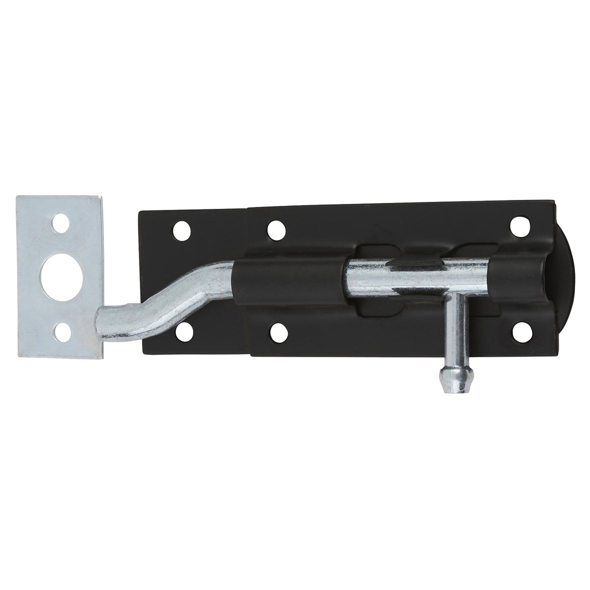 Traditional Tower Gate Bolt - Necked - 100mm Length - Black Japanned