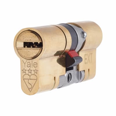 3 Star Anti-Snap Platinum 70mm Euro Double Cylinder - 35 + 35mm - Pol Brass - Keyed to Differ