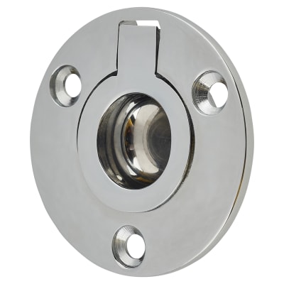 Round Flush Ring Cabinet Pull Handle - 45mm Diameter - Polished Chrome