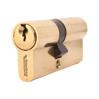 5 Pin 70mm Euro Double Cylinder - 30 + 40mm - Polished Brass - Keyed to Differ