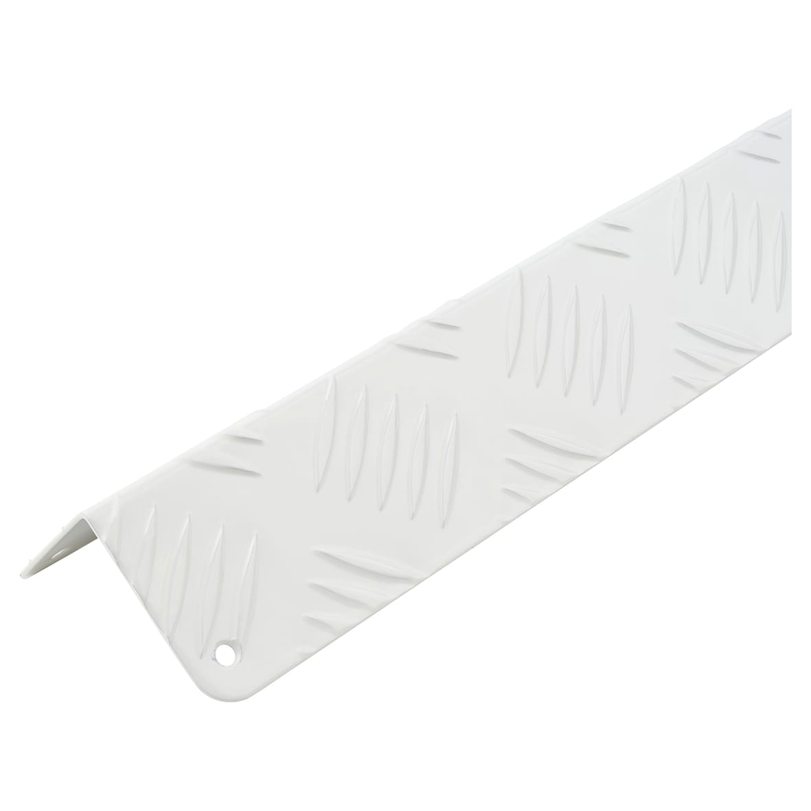1200mm Aluminium Angle - Equal Sided - 50 x 50 x 1.5mm - Checker Plate 5 Bar Tread -White