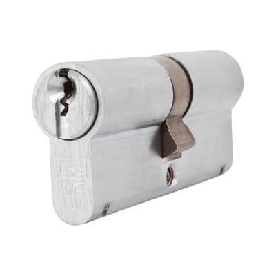 10 Pin 70mm Euro Double Cylinder - 35 + 35mm - Satin Chrome - Keyed Alike