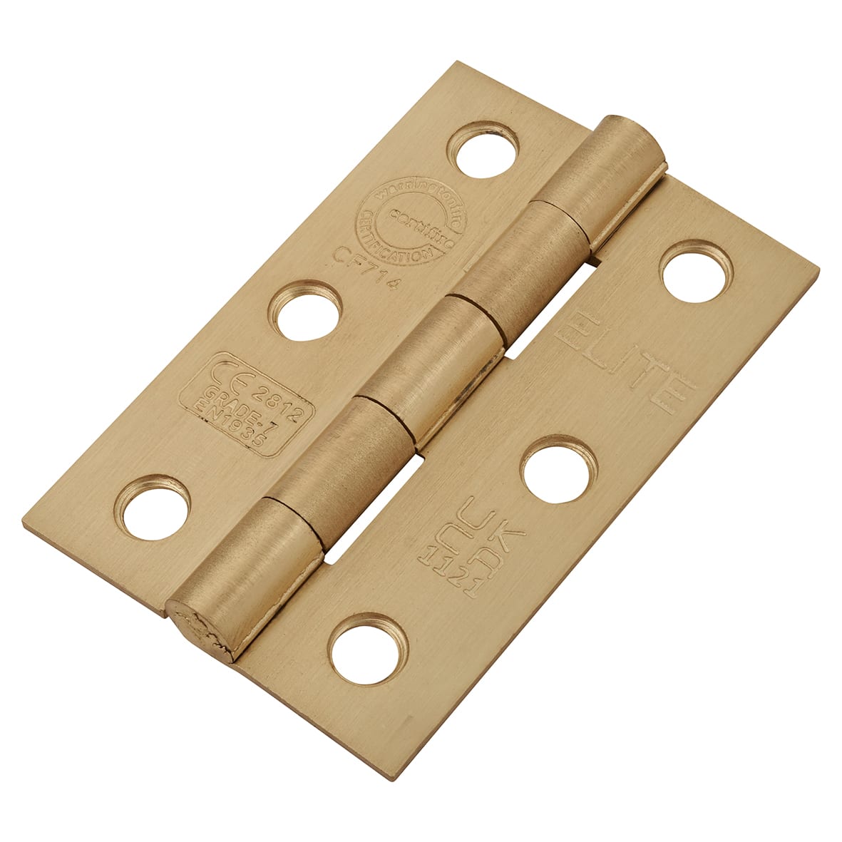 Steel Grade 7 Butt Fire Door Hinge - 75 x 50 x 2mm - Satin Brass - Pair