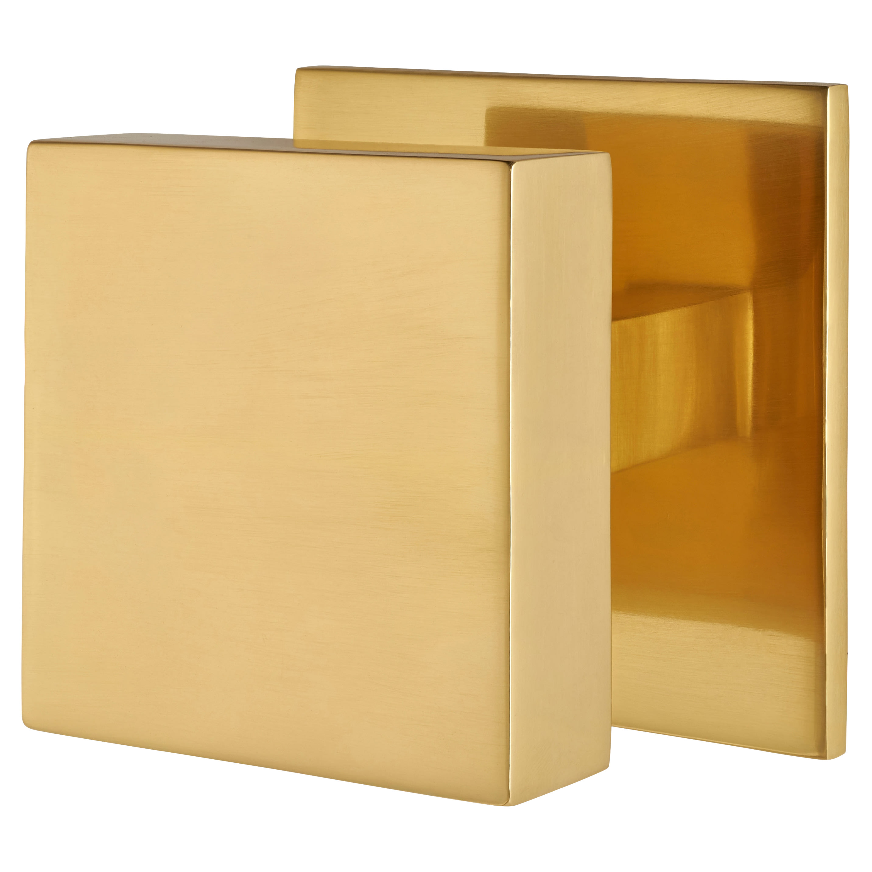 Marcus Polished Brass Square Centre Door Knob - 89 x 89mm Square Rose