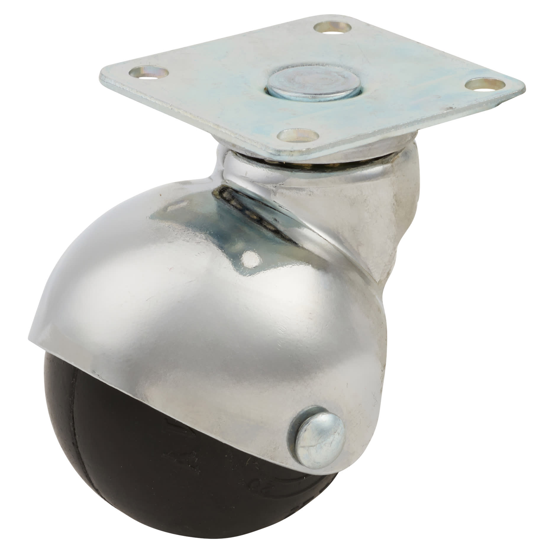 Rollstar Low Level Furniture Castor - Swivel - 50kg Max - 50mm Diameter - Chrome Plated