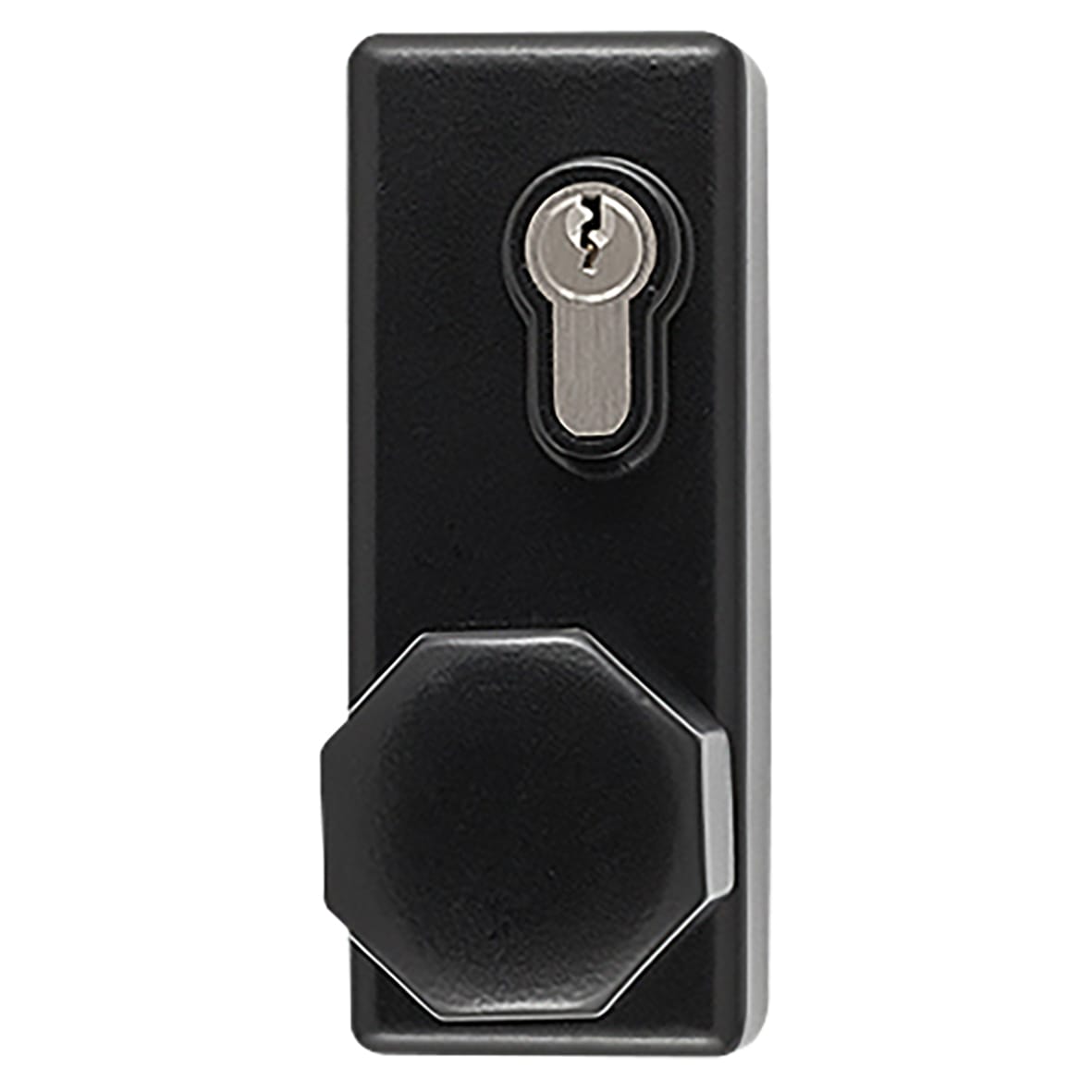 AR885K Outside Access Device with Cylinder - Octagonal Knob - Matt Black