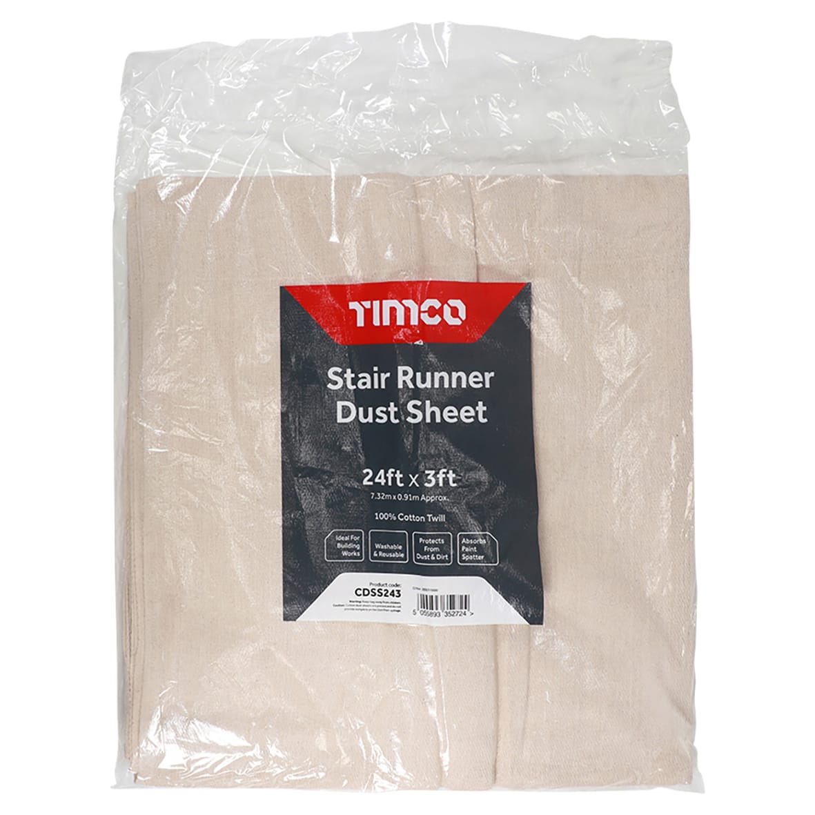 Stair Runner Dust Sheet - 24' x 3