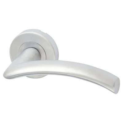 Marcus Satin Chrome Door Handles on Round Rose - Centaur Range