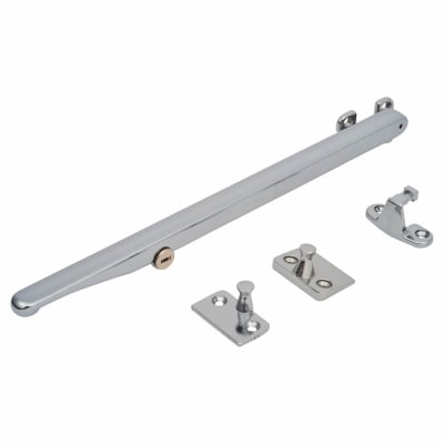 Craftsman Locking Bar Casement Window Stay - 11"/280mm Length - Polished Chrome