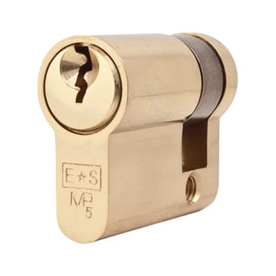 5 Pin 40mm Euro Single Cylinder - 30 + 10mm - Polished Brass - Keyed Alike