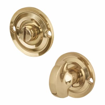 Bathroom Turn & Release - 43mm Diameter - Polished Brass