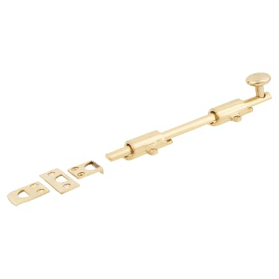 French Door Bolt/Flat Section Bolt - 202 x 42mm - Polished Brass
