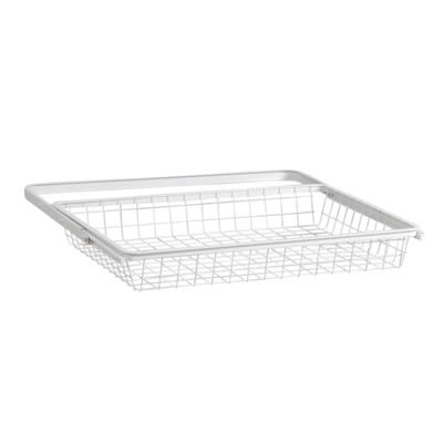 Top Track System - Click In Shallow Wire Basket & Gliding Frame - 610 x 440 x 85mm - White