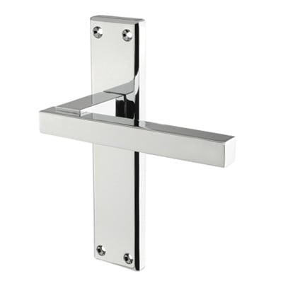 Brass Polished Chrome Latch Door Handles - Stratus Range - 180 x 40mm