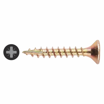 All Purpose Pozi Countersunk Wood Screws - 3.5 x 25mm - Yellow Zinc - Pack of 200