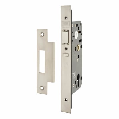 J2C2 Equality Act DIN Deadlocking Nightlatch Case - 83mm Case - 55mm Backset - Stainless