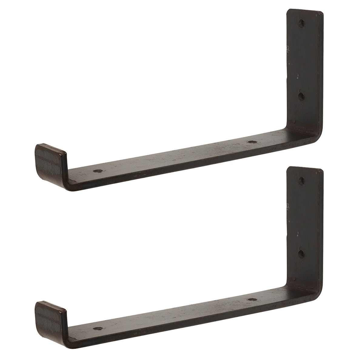 Steel Scaffold Board Shelf Bracket - Type 2 - 245 x 108 x 40mm - Matt Lacquered Iron