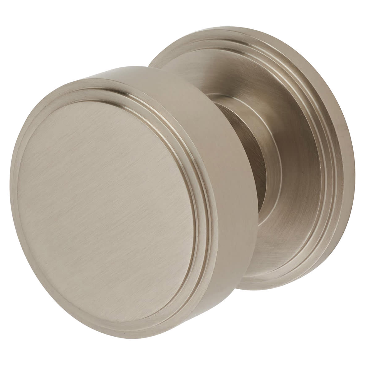 Satin Nickel Mortice Door Knob - 62mm Rose Diameter - Riley Range