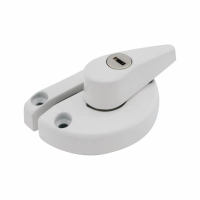 uPVC/Timber 10mm Narrow Back Keep Locking Fitch Sash Window Fastener - 65 x 10mm - White