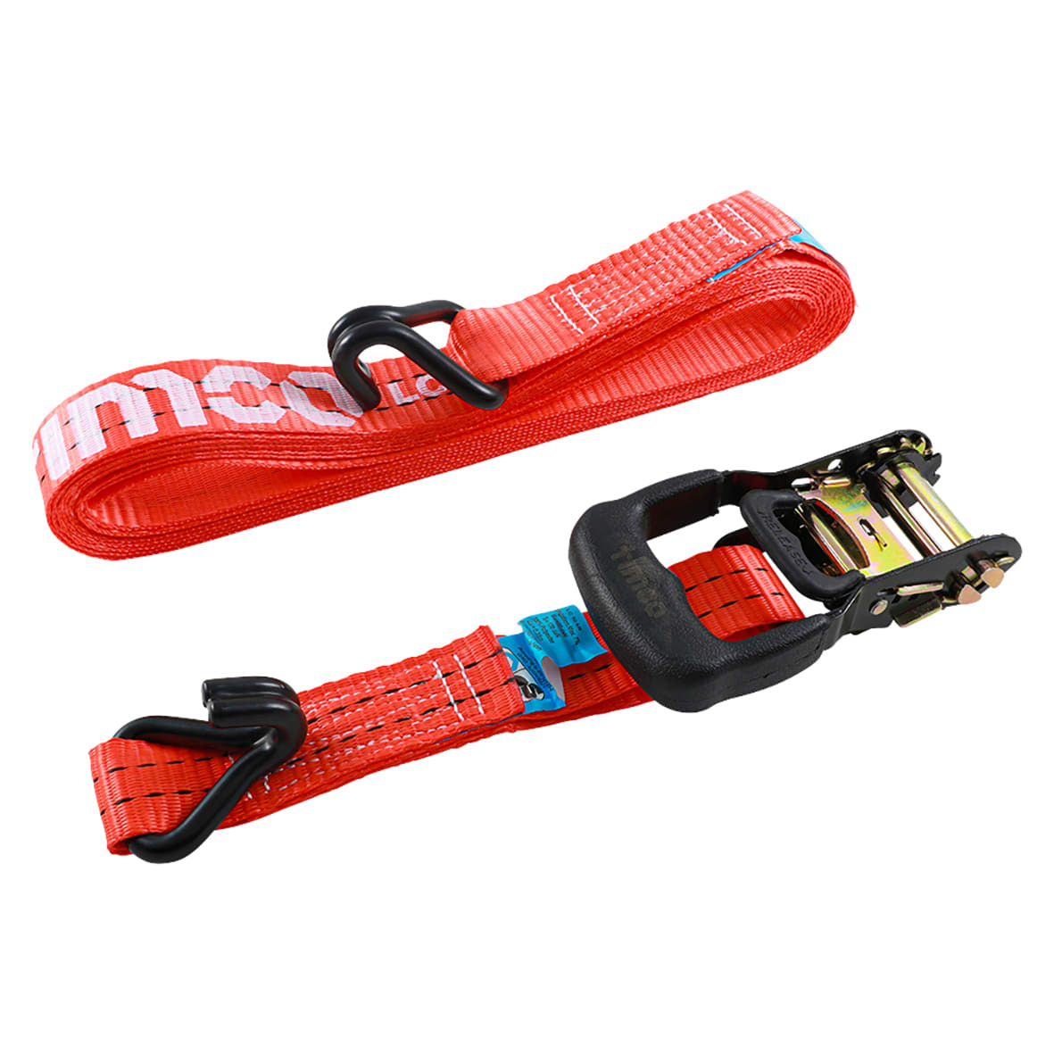 J Hook Ratchet Straps - Commercial Duty - 6m x 35mm - Pack of 2
