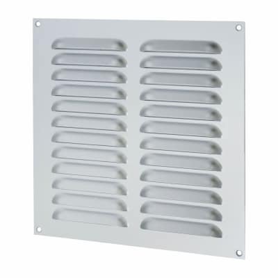 Hooded Louvre Vent - 229 x 229mm - 11919mm² Free Air Flow - Satin Aluminium