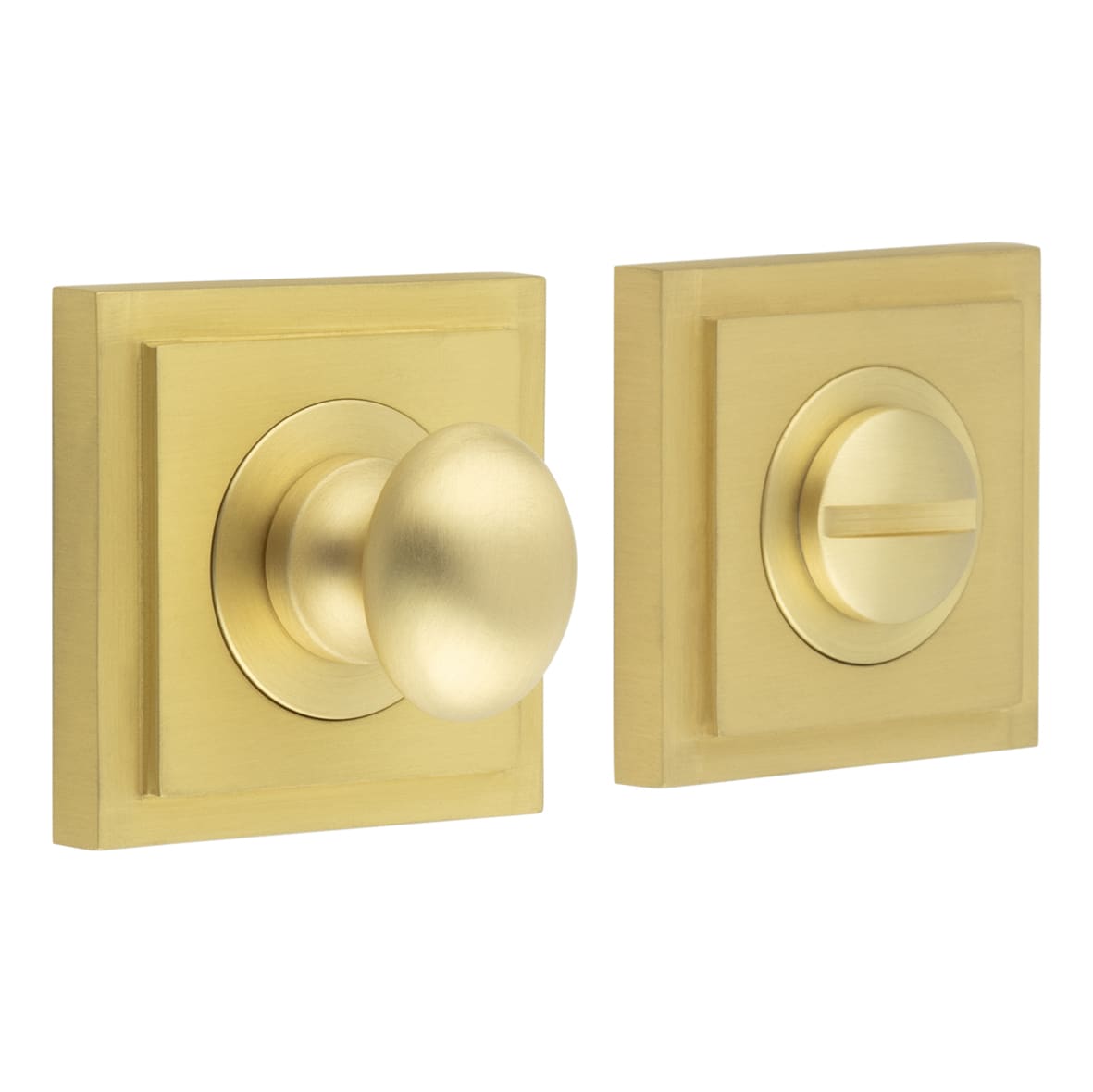 Inner 1 Turn & Release with Square Stepped Rose - 47 x 47mm - Satin Brass