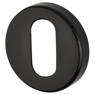 Nylon Escutcheon - 52mm Diameter - Oval - Ebony Black - Pair