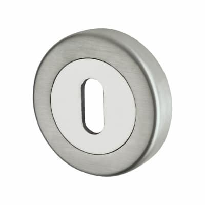 Sorrento Escutcheon - 53mm Diameter - Keyhole - Satin/Polished Chrome