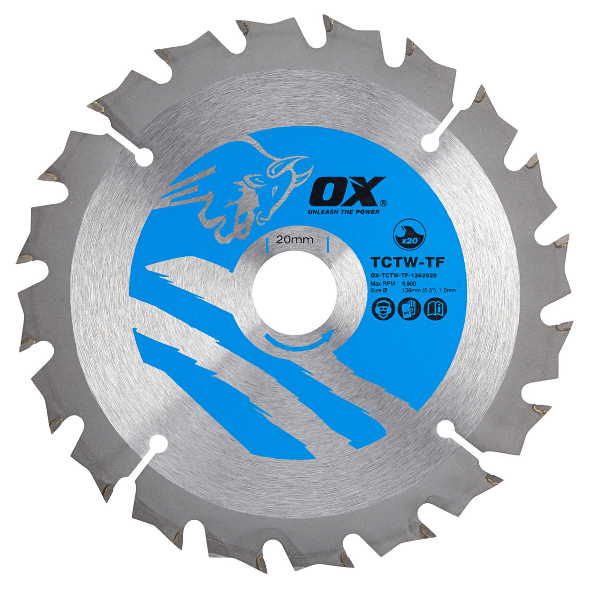 TCT Circular Saw Blade - 136 x 20mm - 20T - Wood - Thin Kerf