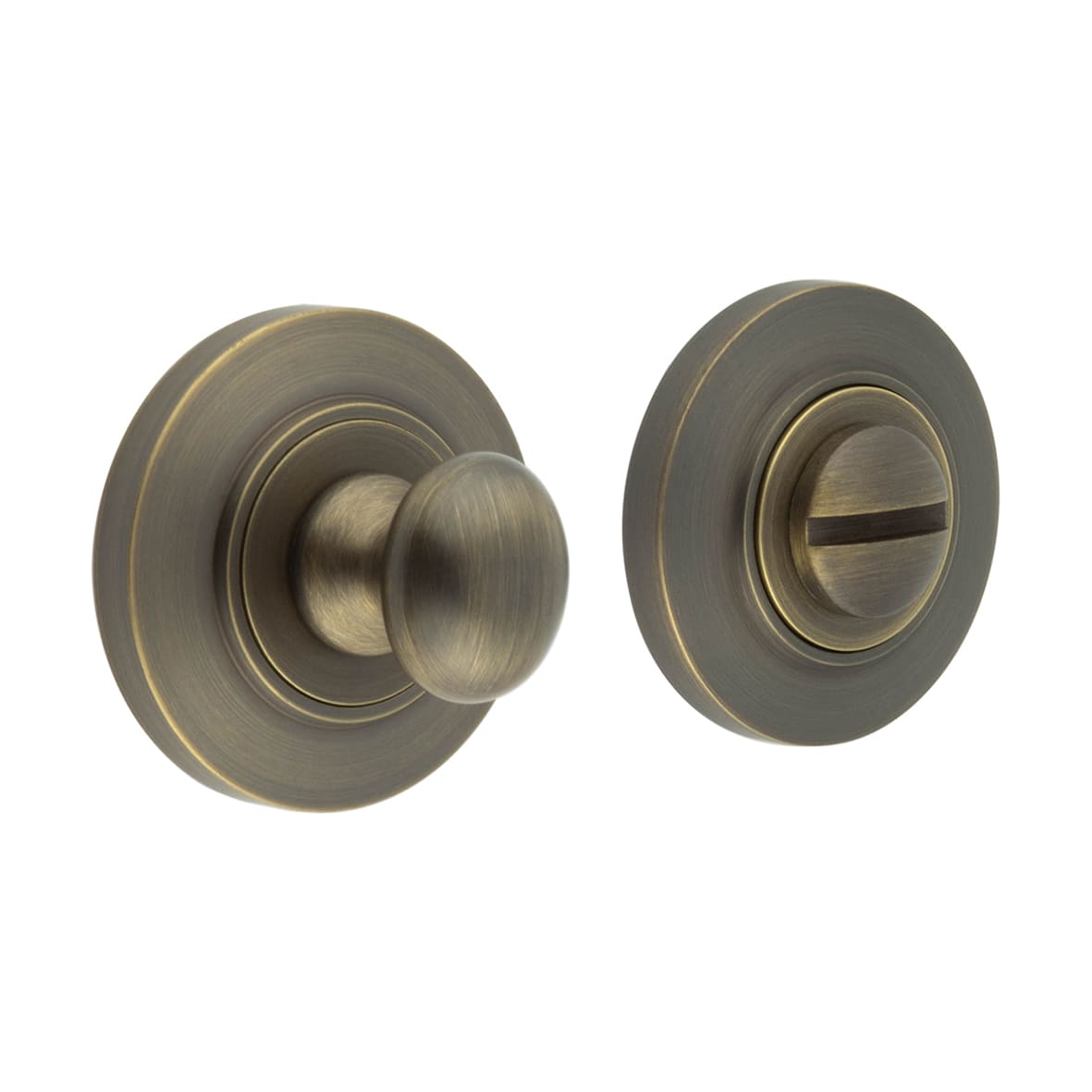 Inner 1 Turn & Release with Chamfered Rose - 47mm Diameter - Antique Brass
