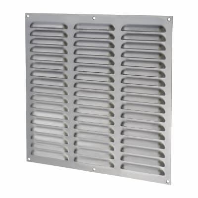 Hooded Louvre Vent - 305 x 305mm - 23750mm² Free Air Flow - Satin Chrome
