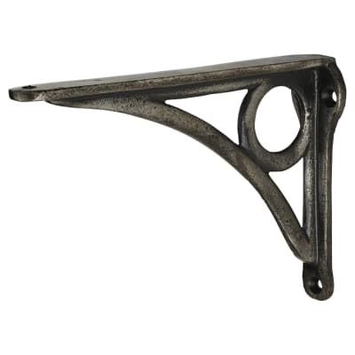 Circle Shelf Bracket - 145 x 105mm - Pewter Effect