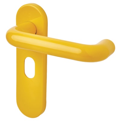Golden Yellow Nylon Steel Core Safety Oval Door Handles - 48.5mm c/c - Paris Range