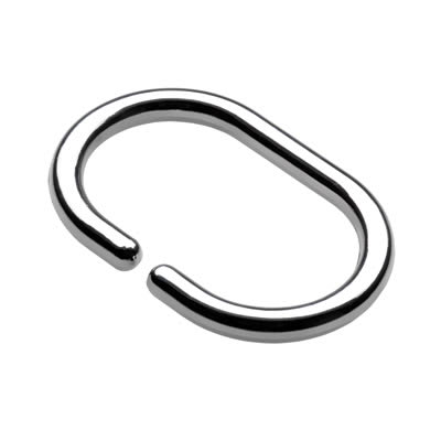 Shower Curtain Rings - C Ring Type - Chrome - Pack of 12