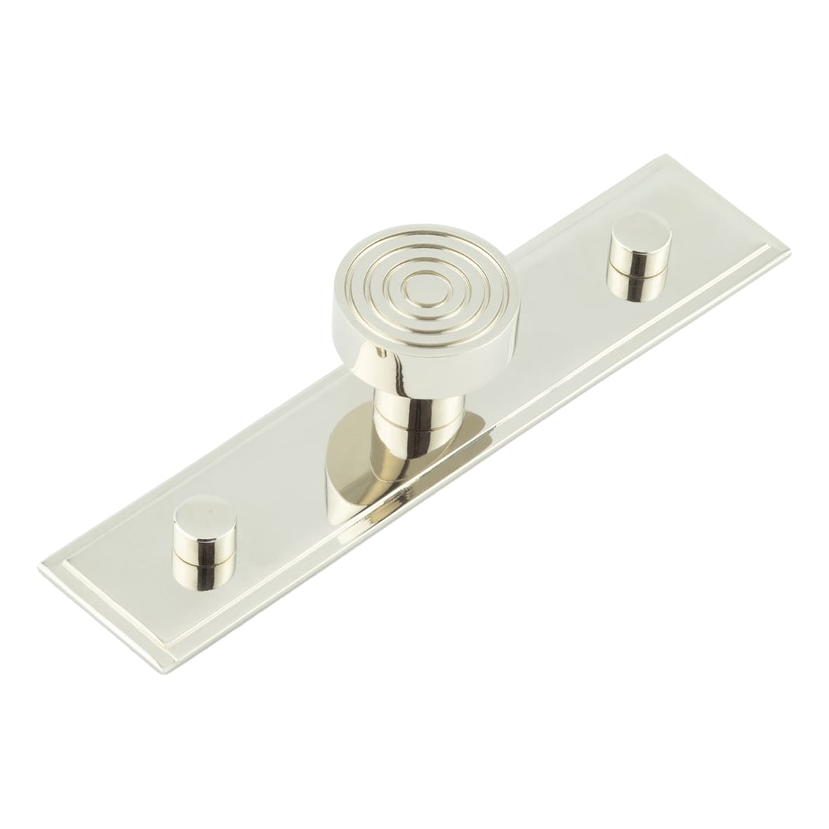 Murray Round Cabinet Knob on Stepped Backplate - 30mm Diameter - Polished Nickel