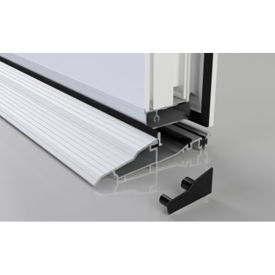 Proline Inward Threshold - 1000mm Length - Inward Opening Doors - Mill Silver