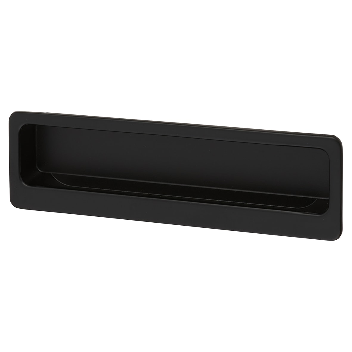Alton Rectangular Flush Cabinet Pull Handle - 113 x 33mm - Matt Black
