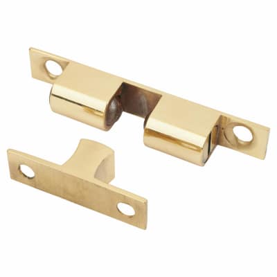 Veel-2 Double Ball Roller Catch - 70 x 12 x 16mm - Polished Brass - Pack of 5