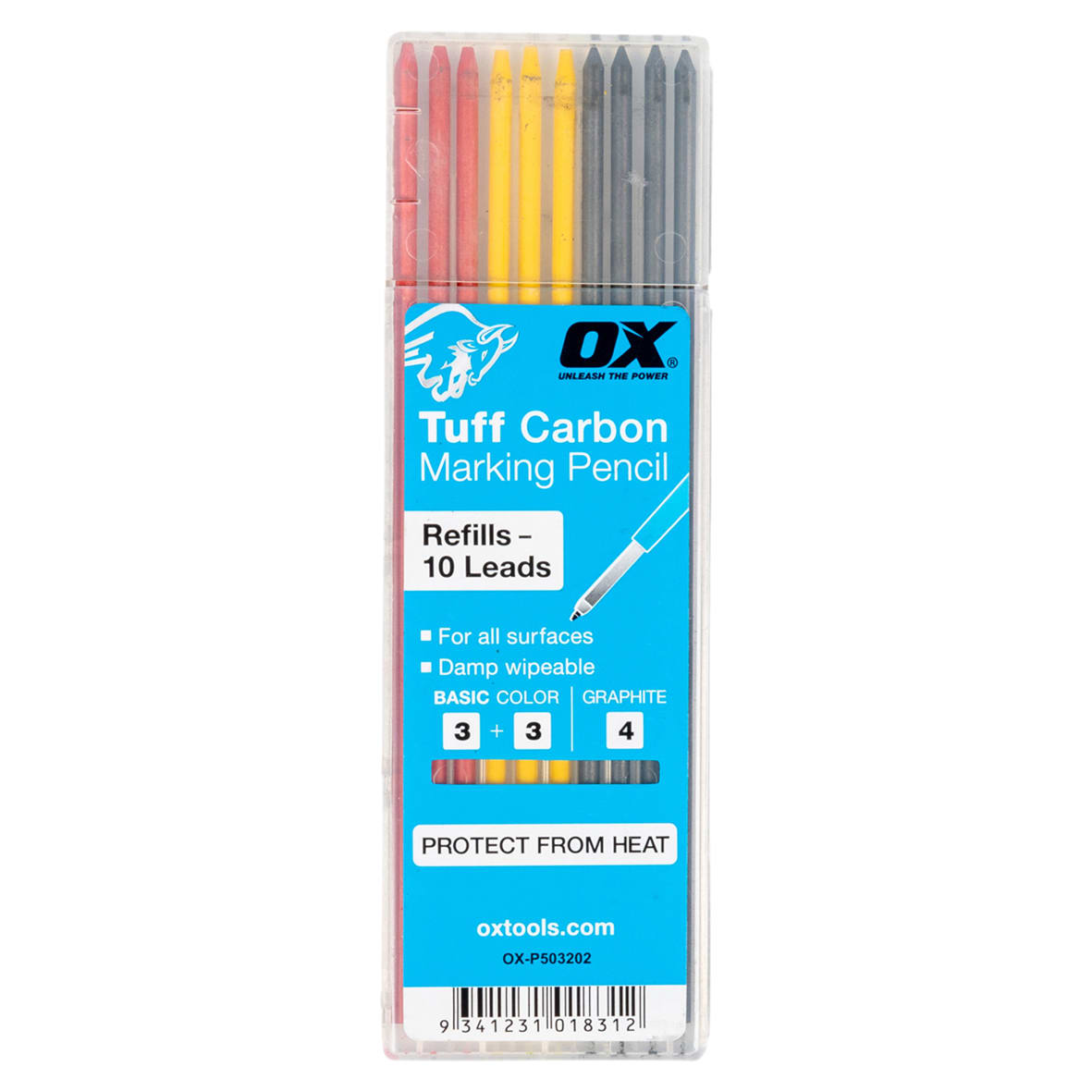Pro Tuff Carbon Pencil Lead Replacements - Mixed Colours & Graphite - Pack of 10
