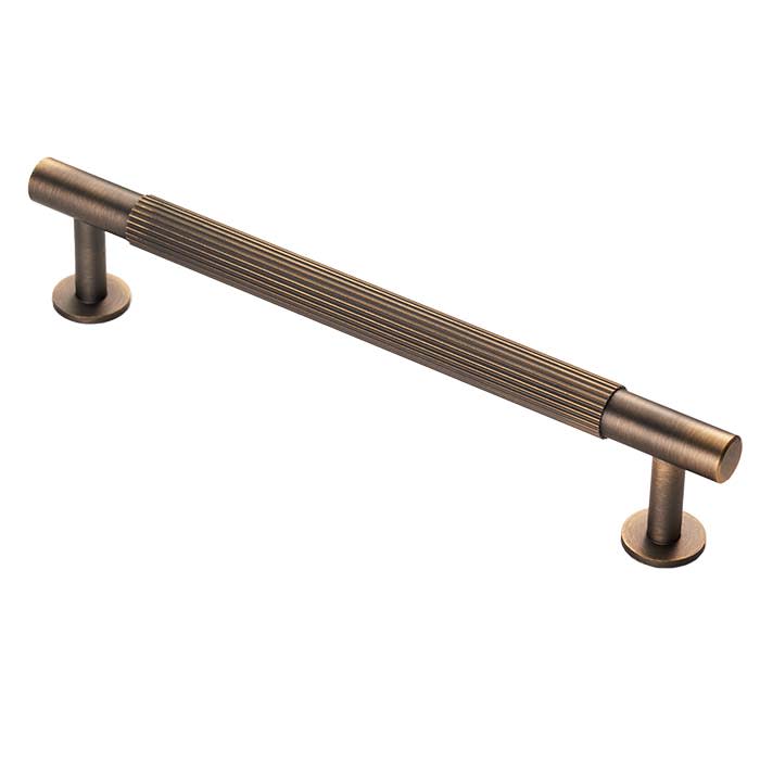 12.5mm Lines T-Bar Cabinet Pull Handle - 160mm Centres - Antique Brass
