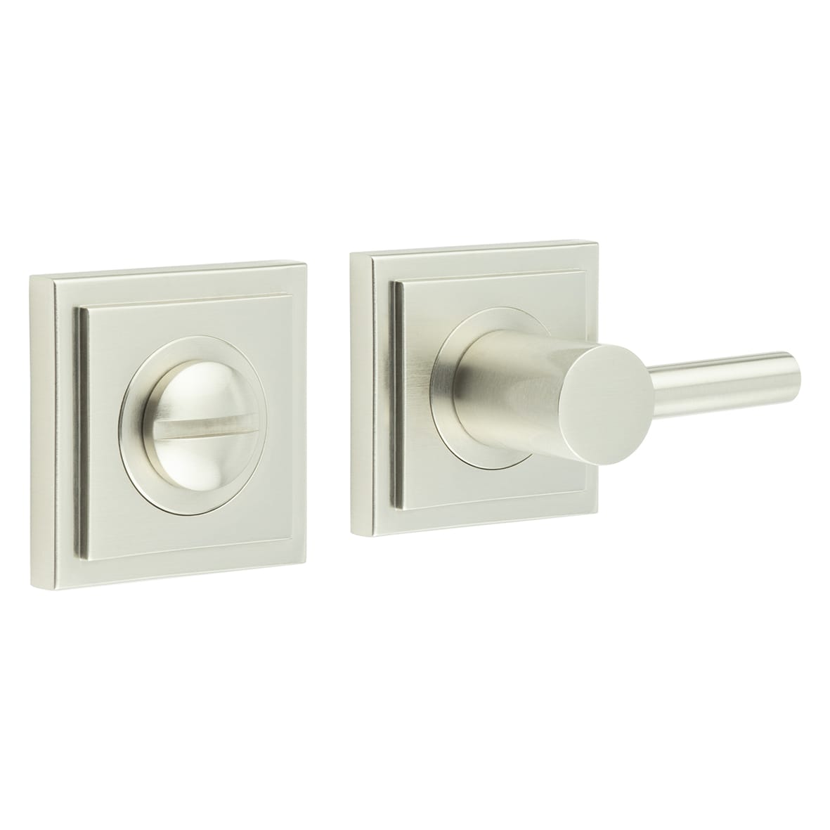 Easy Turn & Release with Square Stepped Rose - 50 x 50mm - Satin Nickel