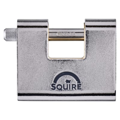 Armoured Steel Shutter Lock - 80mm Body - 29 x 15mm Shackle - Keyed Alike - Chrome