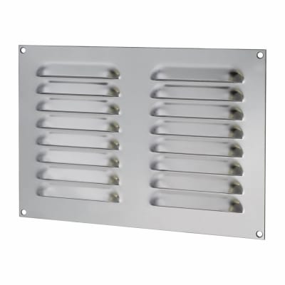 Hooded Louvre Vent - 242 x 165mm - 6600mm² Free Air Flow - Polished Stainless Steel