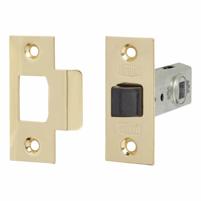 2648 Tubular Mortice Latch - 64mm Case - 44mm Backset - Square - Polished Brass