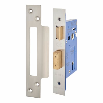 Architectural Bolt Through 3 Lever Sashlock - 65mm Case - 44mm Backset - Satin Stainless Steel