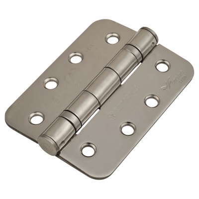 Radius Ball Bearing Grade 13 Butt Fire Door Hinge - 102 x 76 x 3mm - 201 Sat Stainless - Pair
