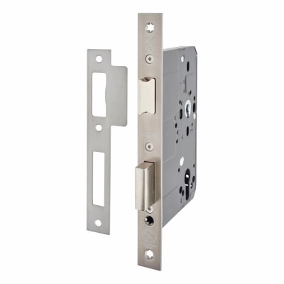 Euro Profile DIN Sashlock - 105mm Case - 80mm Backset - Satin Stainless Steel