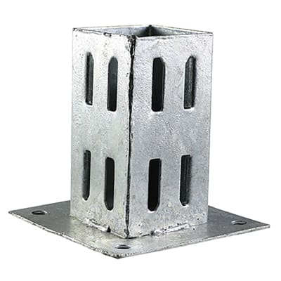Bolt Down Fence Post Shoe - Quick Fit - 100 x 100mm - Galvanised