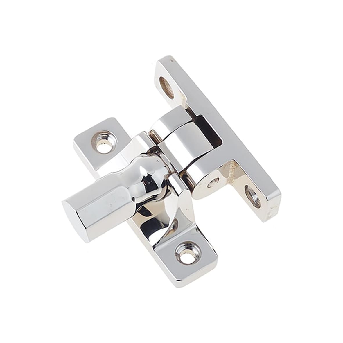 Brighton Sash Window Fastener - Pattern 2 - 55 x 15mm - Polished Nickel