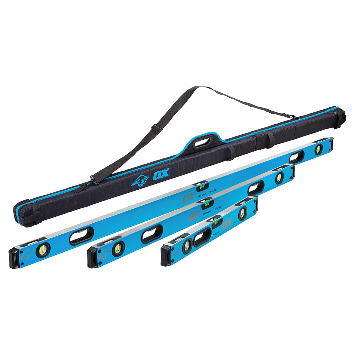 Pro Box Spirit Level Set - Non Magnetic - 600/ 1200/ 1800mm - Aluminium - Pack of 3